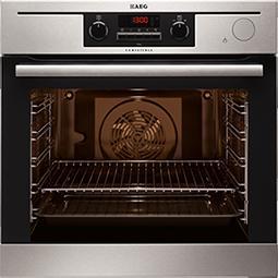 GRADE A2 - Light cosmetic damage - AEG BP5014321M 8 Function Electric Built-in Single Oven With Pyroluxe Cleaning Stainless Steel