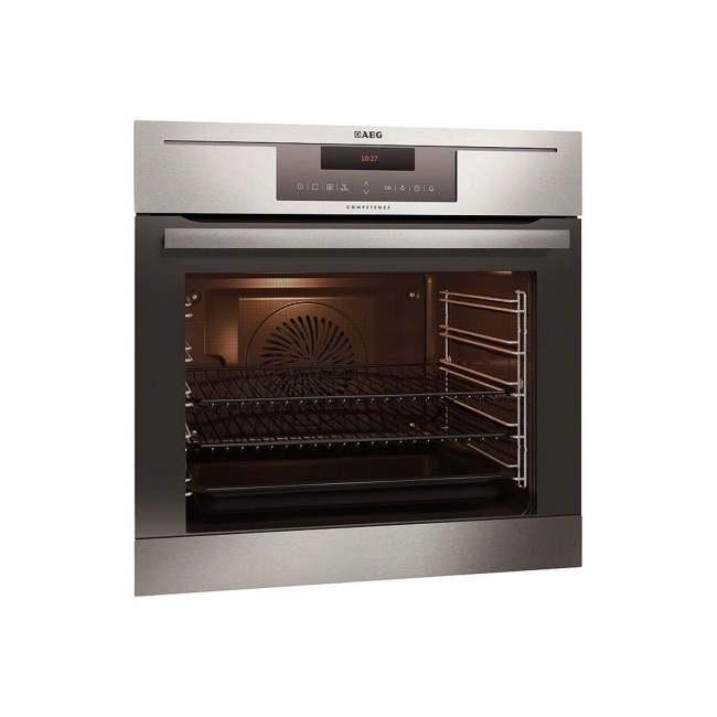 GRADE A1 - AEG BP730402KM COMPETENCE Electric Built-in Single Oven With PyroluxePlus Cleaning Antifingerprint Stainless Steel