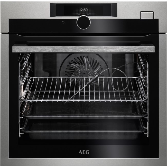 AEG BSE874320M SteamCrisp Quarter Steam And Pyrolytic Oven With Command Wheel Control And HD TFT Display - Stainless Steel