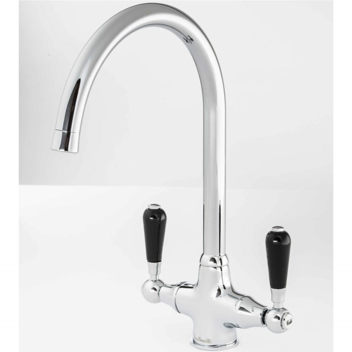 Reginox BROOKLYN Twin Black Lever Chrome Monobloc Tap Appliances Direct