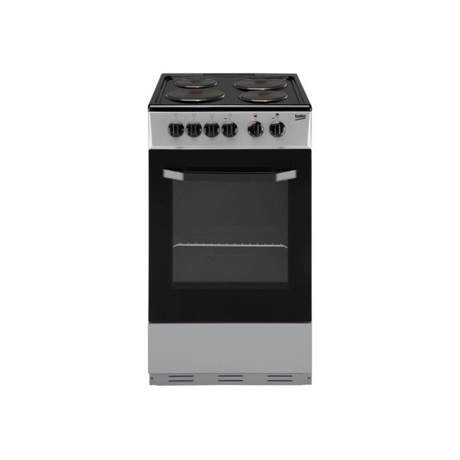 Beko BS530S 50cm Single Oven Electric Cooker With Sealed Plate Hob Silver