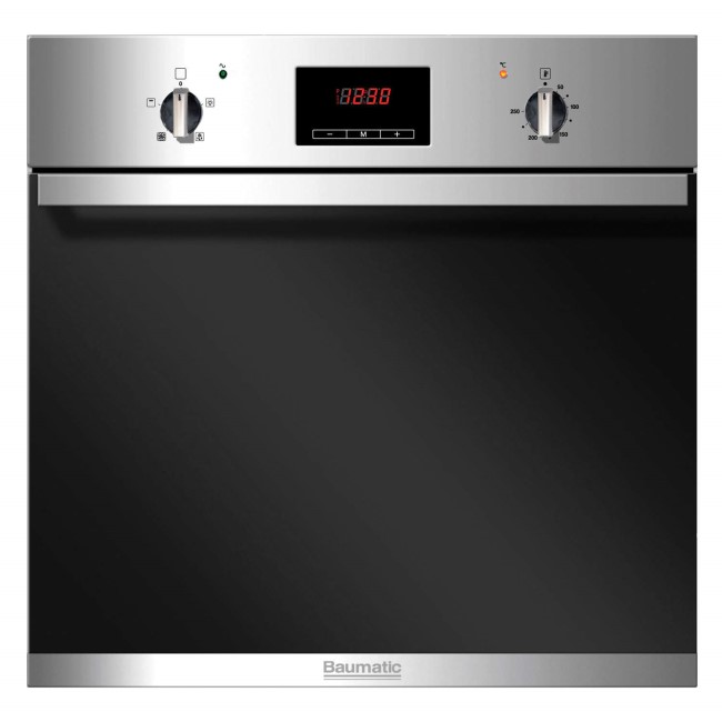 Baumatic BSO616SS Electric Built-in Single Fan Oven With LED Programmer Stainless Steel