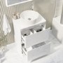 600mm White Freestanding Countertop Vanity Unit with Basin - Pendle