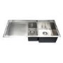 Taylor & Moore Square 1.5 Bowl Left Hand Drainer Stainless Steel Kitchen Sink