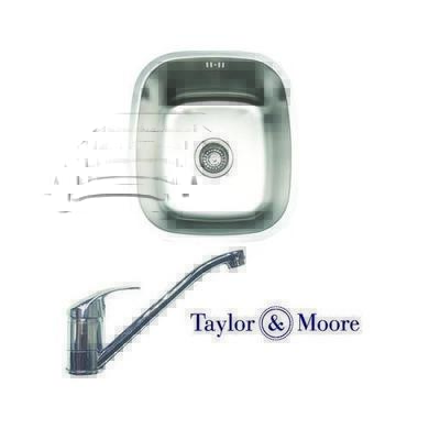 Taylor & Moore Ontario Undermount Single Bowl Stainless Steel Sink & Oxford Chrome Tap Pack