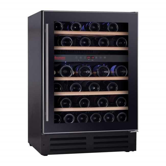 Baumatic BWC605SS Dual Zone 46 Bottle Wine Cooler Black And Stainless Steel