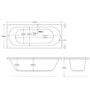 Double Ended Whirlpool Spa Bath with 14 Whirlpool & 12 Airspa Jets 1700 x 750mm - Burford