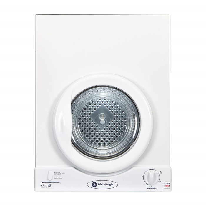 White Knight C35AW 3kg WallMounted Vented Tumble DryerWhite