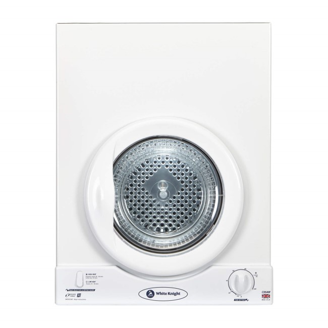 White Knight C35AW 3kg Wall-Mounted Vented Tumble Dryer-White