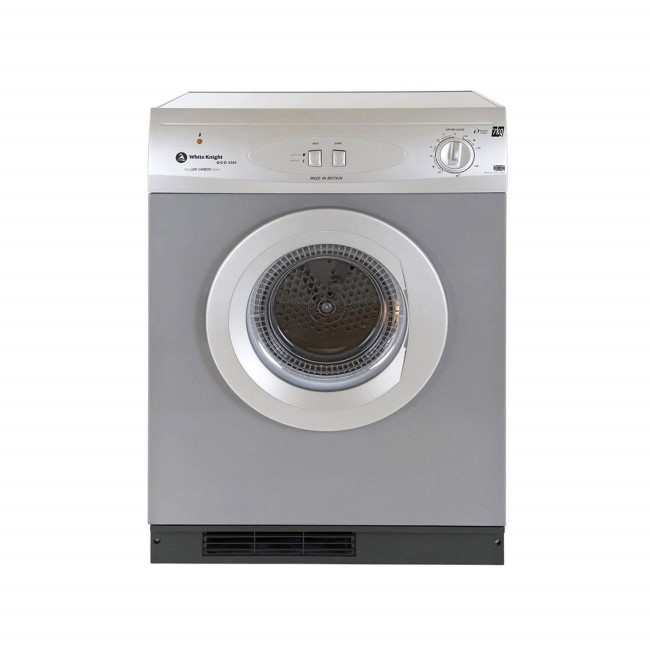 White Knight C44A7S 7kg Vented Tumble Dryer Silver