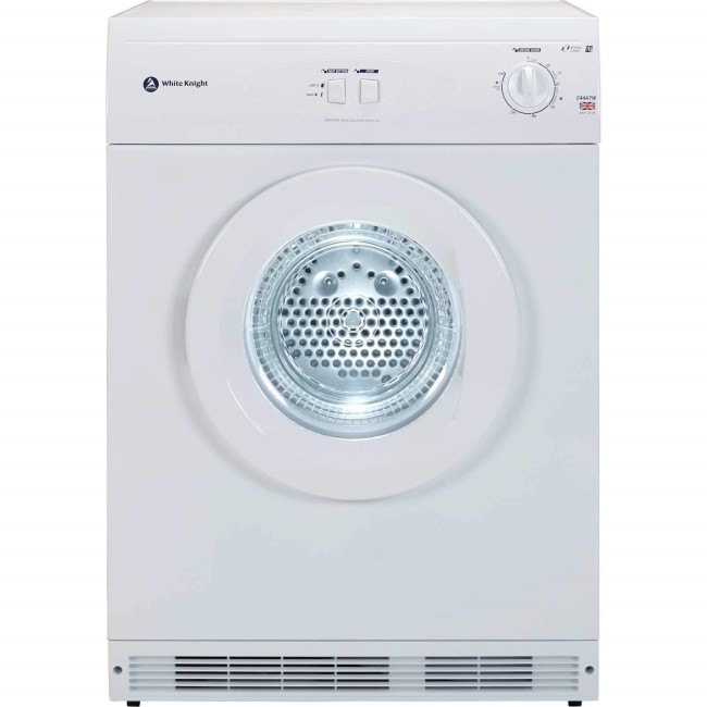 GRADE A1 - White Knight C44A7W 7kg Reverse-action Freestanding Vented Tumble Dryer White