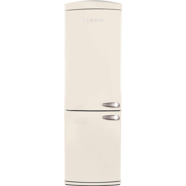 Servis C60185NFC-L Retro Left Hand Hinge Freestanding Fridge Freezer Cream