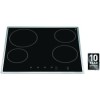 Hotpoint CBRB640X 59cm Four Zone Ceramic Hob - Black With Stainless Steel Frame