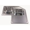 1 &#190; Bowl Chrome Stainless Steel Kitchen Sink with Right Hand Drainer - CDA