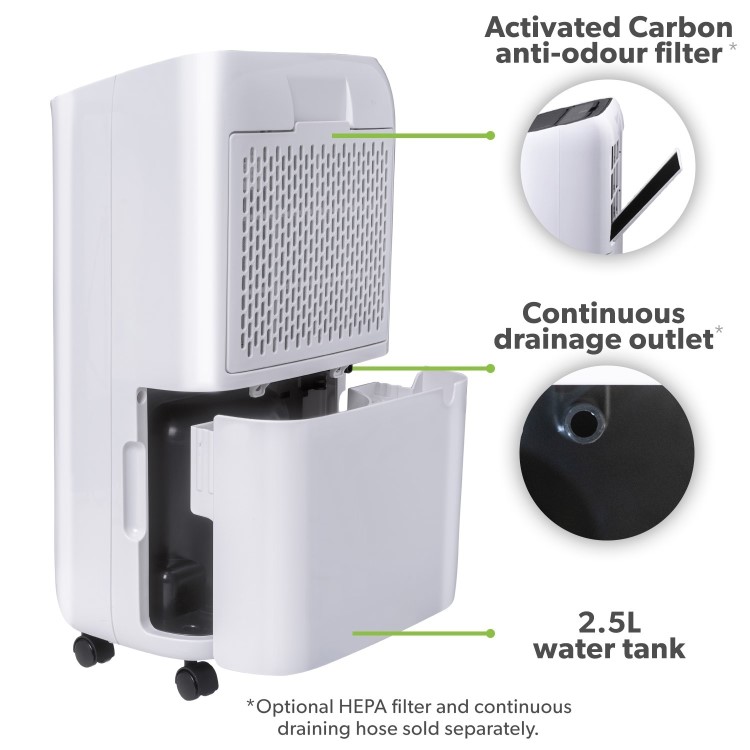 electriQ Essential 12L Quiet Low-Energy Dehumidifier