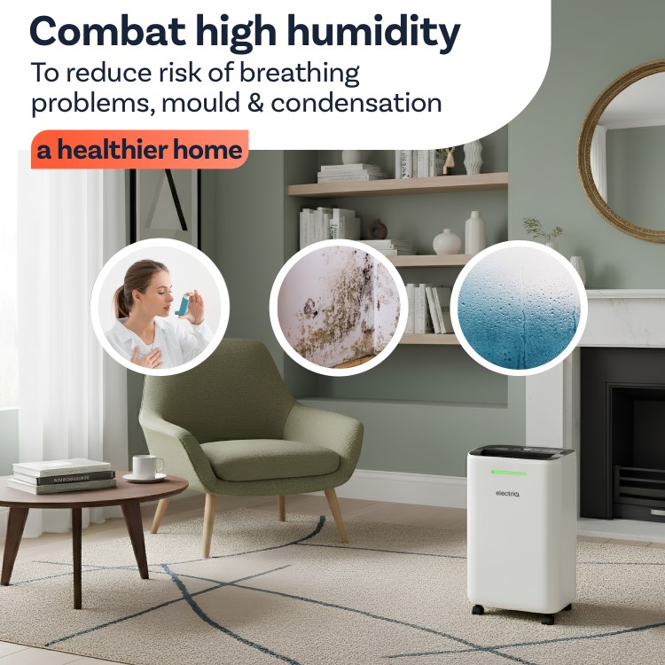 electriQ Essential 12L Quiet Low-Energy Dehumidifier