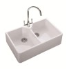 GRADE A1 - Rangemaster Double bowl 800x490 2.0 Bowl Ceramic Sink White