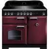 Rangemaster 95940 Classic Deluxe 100cm Electric Range Cooker with Induction Hob in Cranberry and Chrome