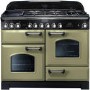 Rangemaster 100940 Classic Deluxe 110cm Electric Range Cooker with Ceramic Hob - Olive Green
