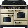 Rangemaster 90440 Classic Deluxe Cream &amp; Brass 110cm Electric Range Cooker With Induction Hob