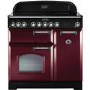 Rangemaster Classic Deluxe Induction 90cm Electric Range Cooker Cranberry & Chrome 90240 G56572