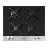 Fisher &amp; Paykel CG604DFCTB1 89268 60cm Gas-on-Glass Hob - Black Glass With Brushed Steel Front Strip