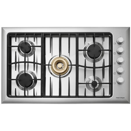 Fisher & Paykel CG905DWACX1 89287 Five Burner 90cm Gas Hob - Brushed Stainless Steel