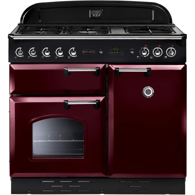 Rangemaster CLAS100NGFCYC 111860 Classic 100cm Natural Gas Range Cooker Cranberry And Chrome