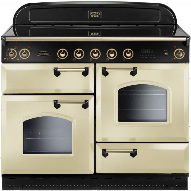 Rangemaster 87580 Classic 110cm Electric Range Cooker With Induction Hob - Cream And Brass