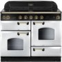 Rangemaster 87600 Classic 110cm Electric Range Cooker With Induction Hob - White And Brass