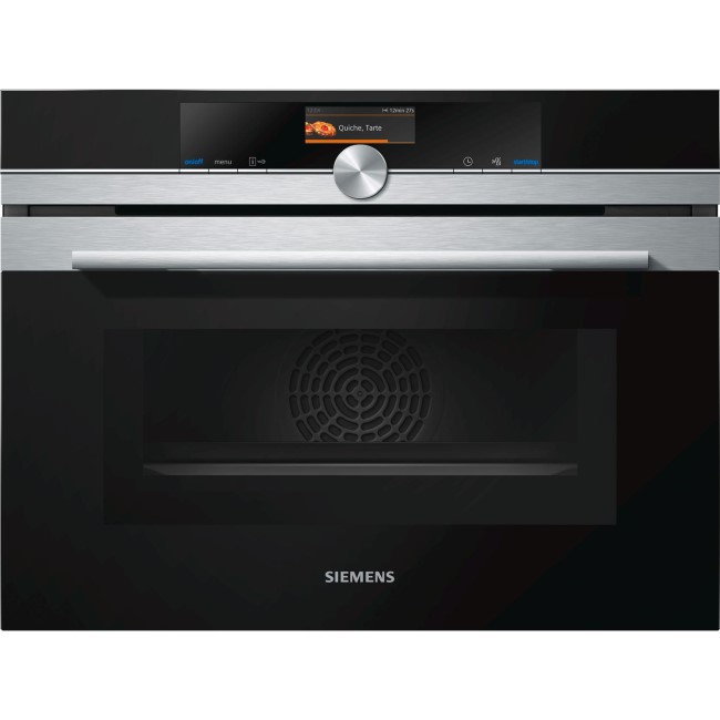 Siemens CM656GBS6B iQ700 Stainless Steel Built-in Combination Microwave Oven With Catalytic Liners And TFT touchDisplay