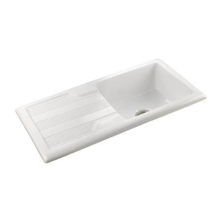 Rangemaster CPL10101WH Portland 1010x510 1.0 Bowl Reversible Ceramic Sink White