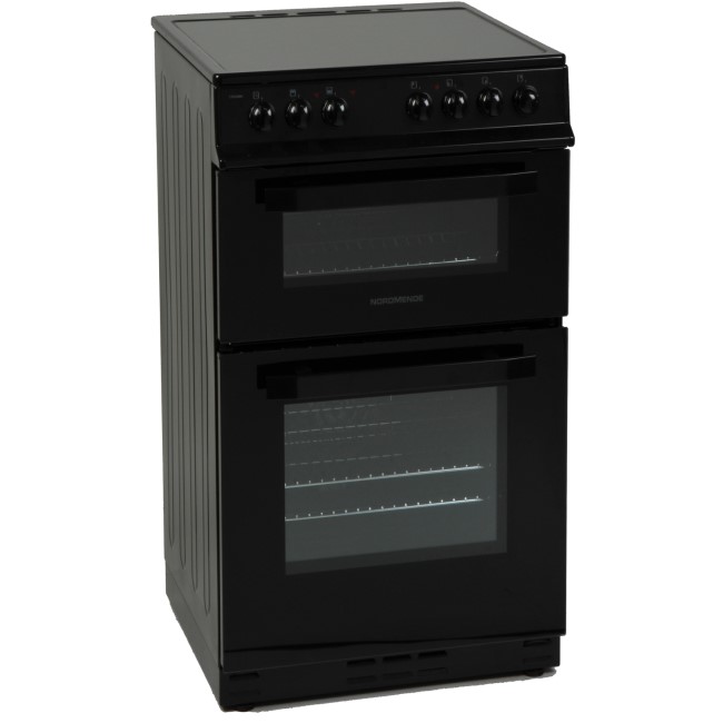 Nordmende CTEC51BK 50cm Electric Twin Cavity Cooker with Ceramic Hob - Black