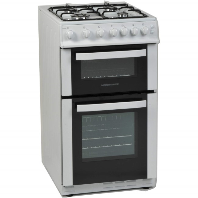 NordMende CTG50WH Gas Twin Cavity White 50cm Cooker