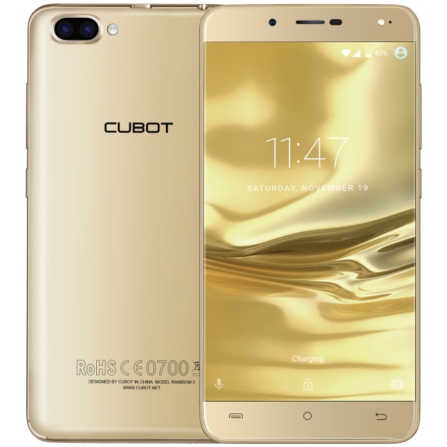 Cubot Rainbow 2 Gold 5" 16GB 3G Unlocked & SIM Free