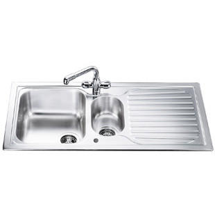 GRADE A2  - Smeg CUR150 Cucina 1.5 Bowl Reversible Drainer Stainless Steel Sink