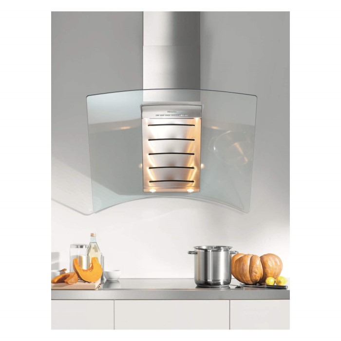 Miele DA2894 Angled 90cm Stainless Steel Chimney Cooker Hood With Curved Glass Canopy