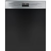 Smeg DD612 12 Place Semi Integrated Dishwasher - Stainless Steel Control Panel