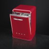 Smeg 50&#39;s Retro Style DF6FABRD 13 Place Freestanding Dishwasher - Red