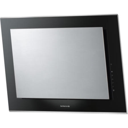 De Dietrich DHD1192X Black Glass And Stainless Steel 90cm Wide Angled Chimney Cooker Hood