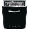 Smeg 50&#39;s Retro Style DI6FABBL 13 Place Semi Integrated Dishwasher - Black Door