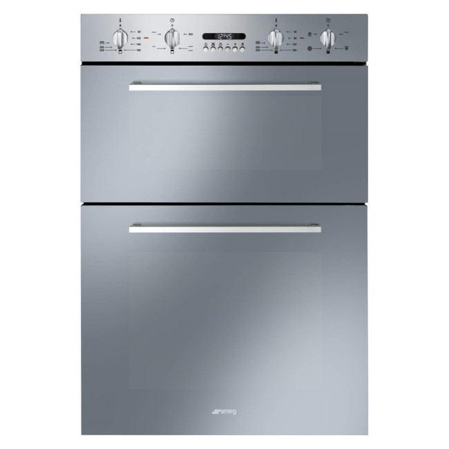 GRADE A1 - As new but box opened - Smeg DOSF44X Cucina 60cm Stainless Steel Double Multifunction Oven with New Style Controls