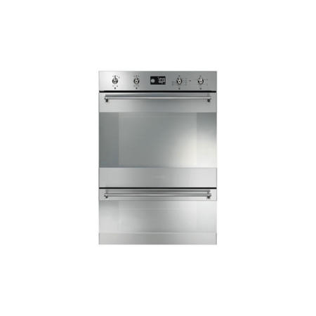 Smeg DOSP38X Classic Multifunction Electric Built-in Double Oven With Pyrolytic Cleaning - Stainless Steel