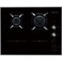 De Dietrich DTi1102V 65cm Dual Fuel Induction & Gas Hob In Black With Bevelled Edge