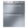 GRADE A3 - Smeg DUSF44X Cucina 60cm Stainless Steel Double Under Counter Multifunction Oven With New Style Controls