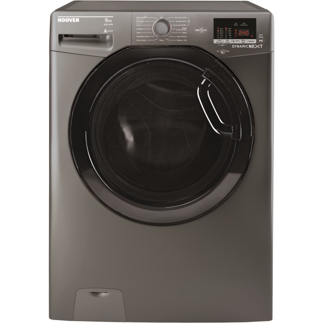 GRADE A2 - Hoover DXOC69AFN3R Dynamic Next 9kg 1600rpm Freestanding Washing Machine With One Touch And 14 Minute Wash - Graphite With Chrome Door