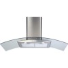 CDA 100cm Curved Glass Chimney Cooker Hood - Stainless Steel