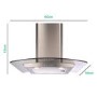 CDA 60cm Curved Glass Chimney Cooker Hood - Stainless Steel