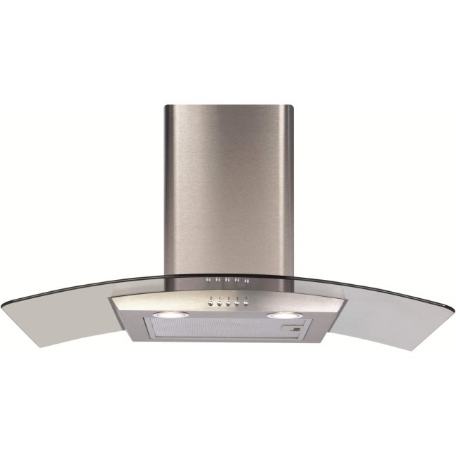 GRADE A2 - CDA ECP82SS Curved Glass 80cm Chimney Cooker Hood Stainless Steel