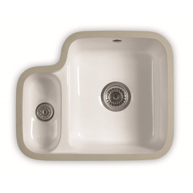 1810 Sink Company  1.5 Bowl Ceramic White Kitchen Sink